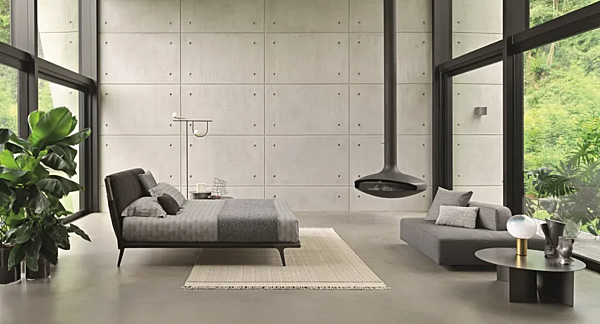 Doppelbett mit gepolstertem Kopfteil Flou Gaudi Fabrik Flou aus Italien. Foto №8