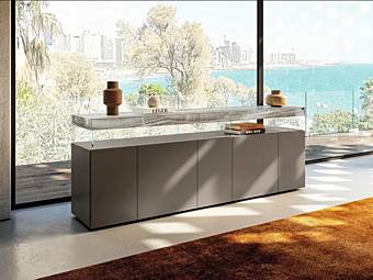 Glas Sideboard mit Türen LAGO AIR 2641 2641 Fabrik LAGO aus Italien