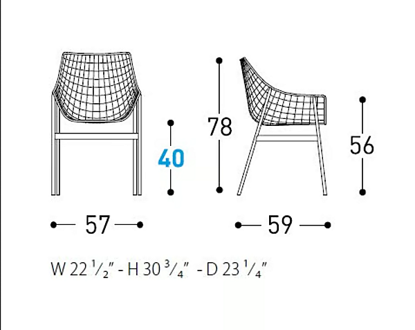 Gartenstuhl mit Armlehnen aus Stahl VARASCHIN Sommer Set 2423, 2423C Fabrik VARASCHIN aus Italien. Foto №18