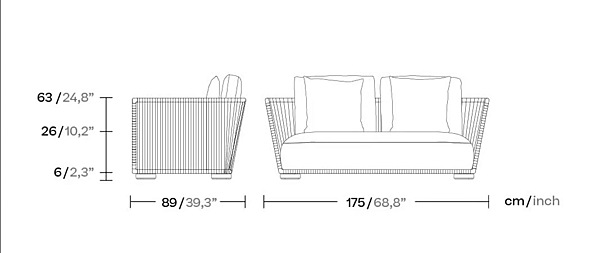 Zweisitzer Gartensofa aus Stoff Grand Bitta KETTAL KS7003100 Fabrik KETTAL aus Italien. Foto №4