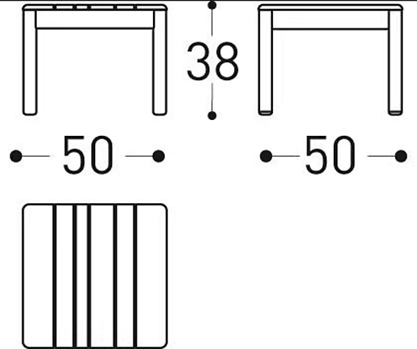 Quadratischer Beistelltisch aus Teakholz VARASCHIN Barcode 2185, 2186 Fabrik VARASCHIN aus Italien. Foto №10