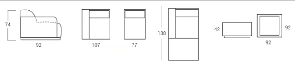 Modularer Ledersofa mit Chaiselongue Egoitaliano Kongens Fabrik Egoitaliano aus Italien. Foto №4