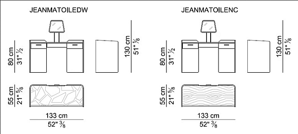 Holz-Schreibtisch und Schminktisch Jean Marie I 4 Mariani Fabrik i 4 Mariani aus Italien. Foto №5