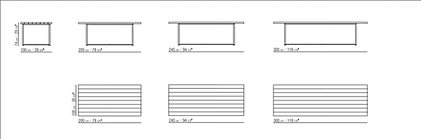 Rechteckiger Tisch aus Iroko FLEXFORM Levante Fabrik FLEXFORM aus Italien. Foto №6