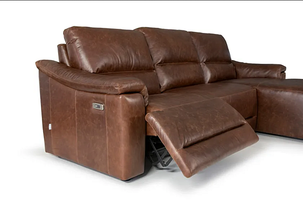 Ecksofa aus Leder mit Fußhocker Australien 3-Sitzer Marinelli Home M1298 Fabrik Marinelli Home aus Italien. Foto №3