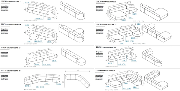 Modularer Gartensofa aus Stoff mit Rückenlehne VARASCHIN Belt Fabrik VARASCHIN aus Italien. Foto №22