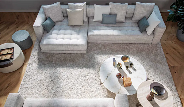 Ecksofa aus Stoff mit weicher Rückenlehne Flou Doze Fabrik Flou aus Italien. Foto №10