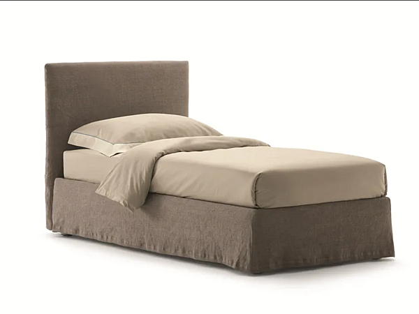 Einzelbett mit gepolstertem Kopfteil aus Stoff Notturno Shabby Chic Flou Fabrik Flou aus Italien. Foto №1