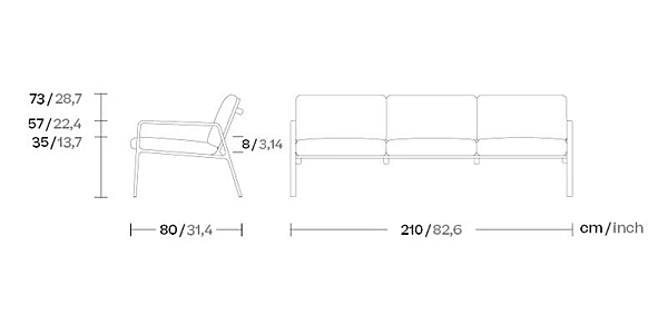 Dreisitzer Gartensofa aus Stoff KETTAL Park Life Fabrik KETTAL aus Italien. Foto №8