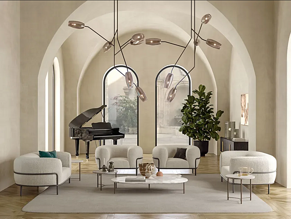 Niedriger ovaler Couchtisch aus Marmor Cookies Gallotti&Radice Fabrik Gallotti & Radice aus Italien. Foto №4