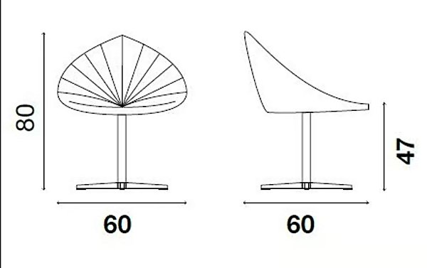 Lederstuhl mit 4-Speichen-Basis Fiorile Plisse FASEM FIORILE PLISSE' BC Fabrik FASEM aus Italien. Foto №11