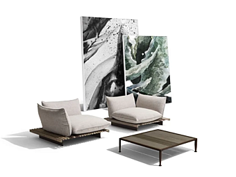 Modulares Gartenarmchair aus Stoff GIORGETTI APSARA