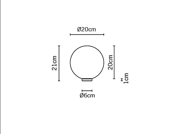 Tischlampe aus geblasenem Glas Lumi Sfera Fabbian Fabrik Fabbian aus Italien. Foto №10