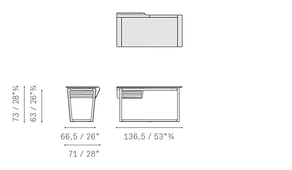 Schreibtisch aus gegerbtem Leder Fred POLTRONA FRAU Fabrik POLTRONA FRAU aus Italien. Foto №10