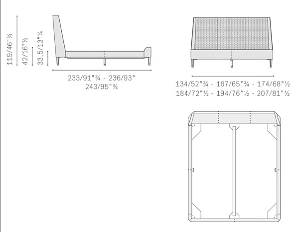 Doppelbett mit gepolsterter Rückenlehne aus Stoff POLTRONA FRAU Suzie Wong De Luxe Fabrik POLTRONA FRAU aus Italien. Foto №3