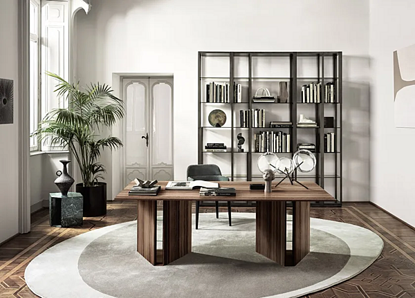 Rechteckiger Schreibtisch aus Rosenholz Gallotti&Radice Prism Fabrik Gallotti & Radice aus Italien. Foto №6