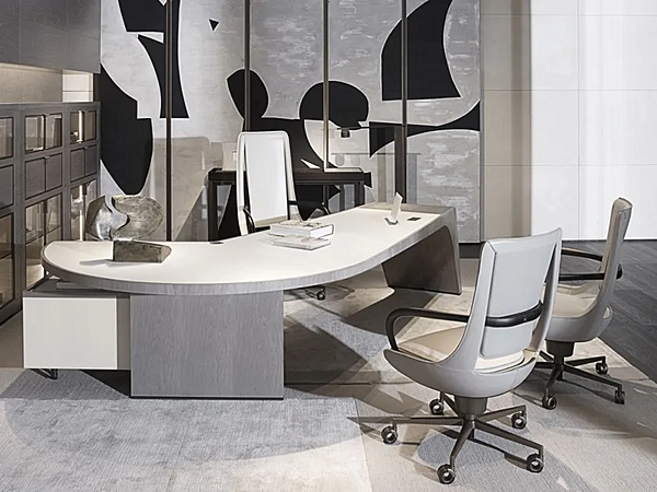 Executive Chair mit Rollen 5-Stern-Basis Clip GIORGETTI 86000 Fabrik GIORGETTI aus Italien. Foto №3