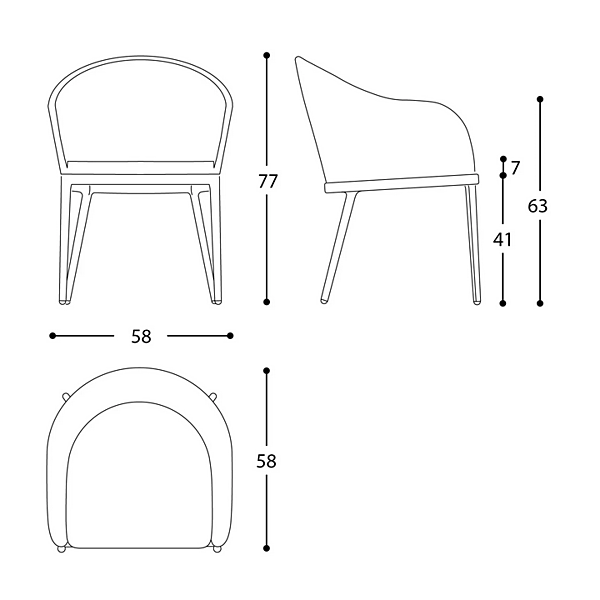 Polsterstuhl für den Garten aus Stoff VARASCHIN CLEVER 229P Fabrik VARASCHIN aus Italien. Foto №11