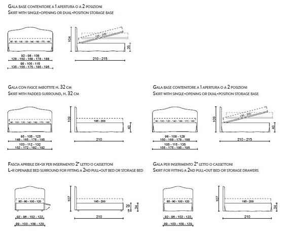 Vollbett mit gepolsterter Rückwand Duomo Design Fiaba Fabrik Duomo Design aus Italien. Foto №4