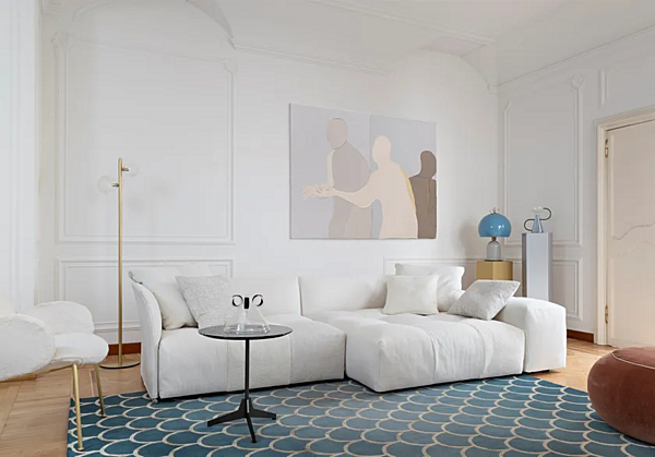 Ecksofa aus Stoff mit abnehmbarem Bezug Pixel Saba Fabrik SABA aus Italien. Foto №6