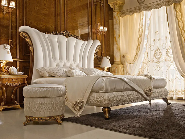 Doppeltbett mit gepolstertem Kopfteil aus Stoff A.R. Arredamenti Dolcevita Fabrik A.R.ARREDAMENTI SRL aus Italien. Foto №2