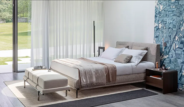 Doppelbett mit abnehmbarem Bezug aus Stoff Flou ICON Fabrik Flou aus Italien. Foto №5