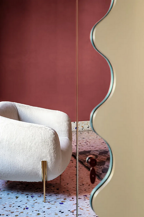 Stoffarmstuhl mit abnehmbarem Bezug und Armlehnen Geo Saba Fabrik SABA aus Italien. Foto №11