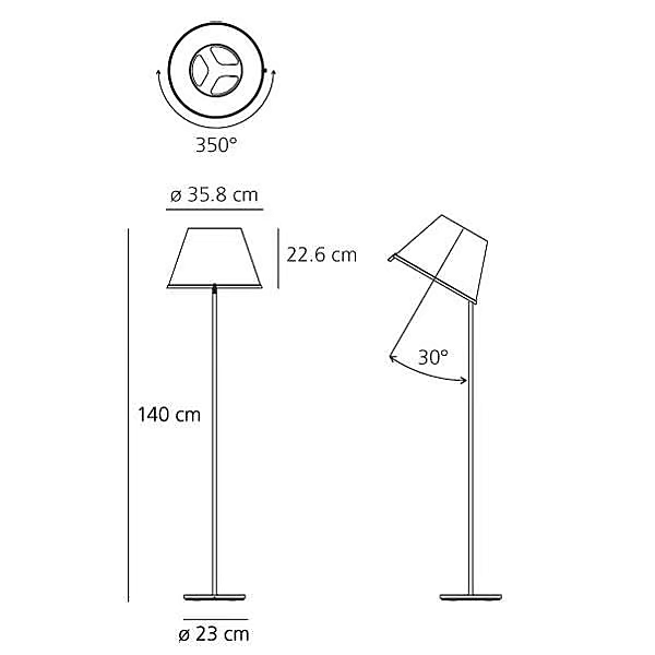 Verstellbare Stehlampe aus Aluminium Artemide Choose Fabrik Artemide aus Italien. Foto №5