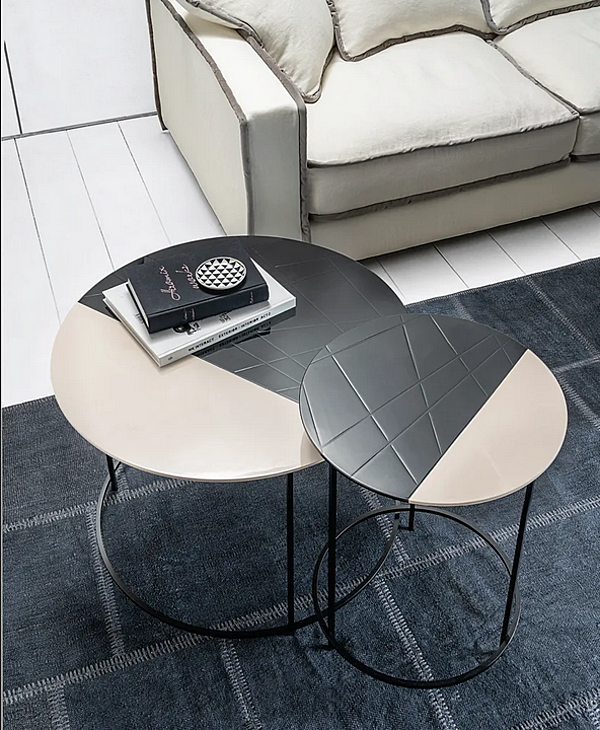 Kaffeetisch mit MDF und Reliefoberfläche Metallbasis Twist CASAMILANO Fabrik CASAMILANO aus Italien. Foto №4