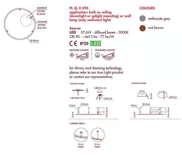 LED-Deckenleuchte aus Aluminium U-Light AXOLIGHT Fabrik Axolight aus Italien. Foto №3