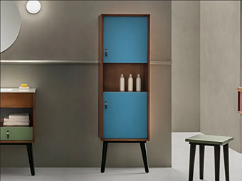 Badezimmer-Säule aus Massivholz mit Türen MODI Gaia Mobili Fabrik GAIA aus Italien