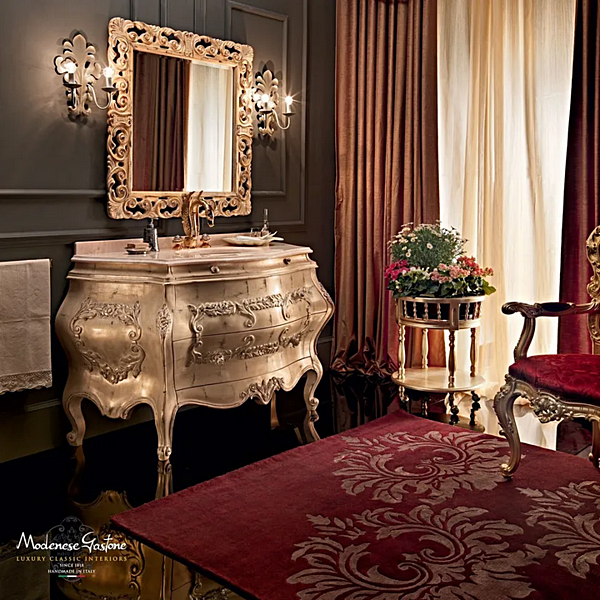 Einzelwaschtisch mit Schubladen aus Holz Modenese Luxury Interiors 11647 Fabrik MODENESE GASTONE aus Italien. Foto №2