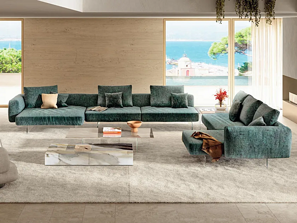 Ecksofa mit Stoffbezug und Sled Base LAGO Air Soft 2693 2693 Fabrik LAGO aus Italien. Foto №1