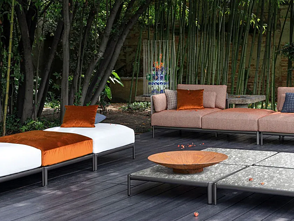 Garten Beistelltisch mit Palladiana Tischplatte GIORGETTI ALDIA 91010, 91011, 91012, 91013 Fabrik GIORGETTI aus Italien. Foto №3