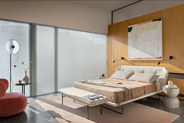 Sitzbank aus Stoff mit weicher Rückenlehne Saba Pan Flute Fabrik SABA aus Italien. Foto №3