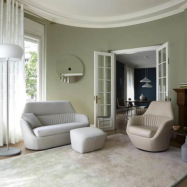 Drehbares Polsterarmchair mit Armlehnen aus Stoff LIGNE ROSET AMEDEE 18210205 Fabrik LIGNE ROSET aus Italien. Foto №4