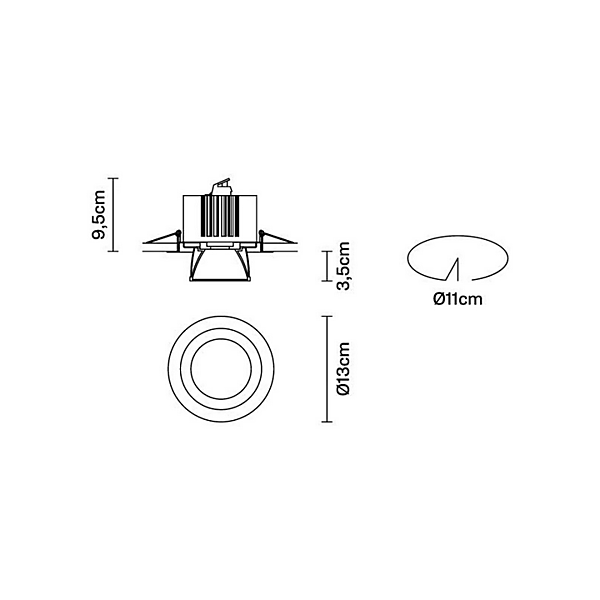 Einbau-LED-Spotlicht aus Aluminium Fabbian Claque F43 Fabrik Fabbian aus Italien. Foto №4