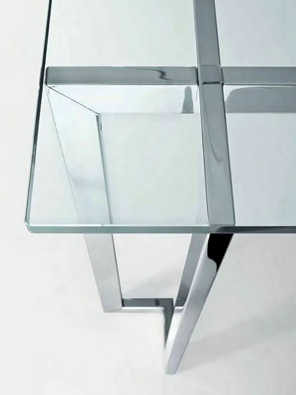 Quadratischer Tisch aus Glas und Edelstahl Gallotti&Radice LORD Fabrik Gallotti & Radice aus Italien. Foto №3