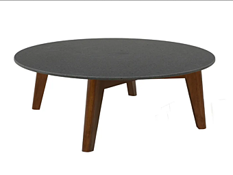 Runder Couchtisch aus Holz mit Lavasteinplatte CHELINI EDGAR