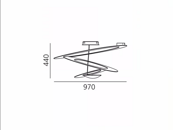 Deckenleuchte aus pulverbeschichtetem Aluminium Artemide Pirce Fabrik Artemide aus Italien. Foto №9