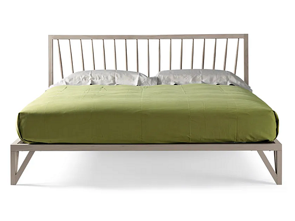 Doppelbett aus Walnussholz mit gepolsterter Rückenlehne DALE Leggiadro P 620 Fabrik DALE aus Italien. Foto №1