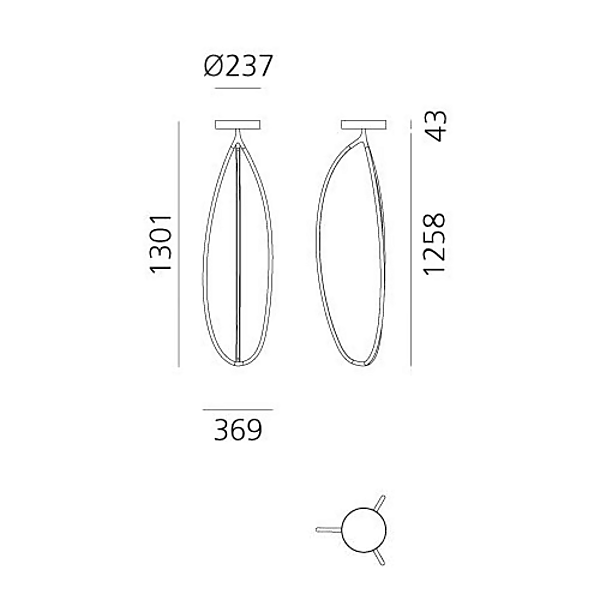 Deckenlampe aus Aluminium und Silikon Artemide Arrival Fabrik Artemide aus Italien. Foto №8