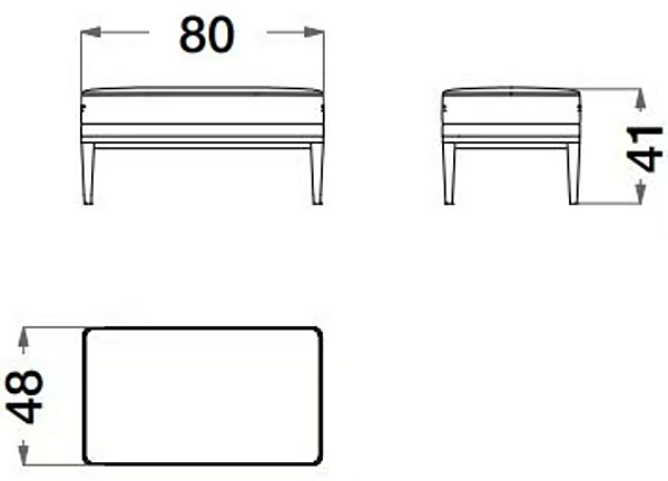 Rechteckiger Pouf aus Stoff und Metall Dragonfly CPRN HOMOOD D612 Fabrik CPRN HOMOOD aus Italien. Foto №7