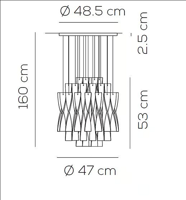 Pendelleuchte aus Murano-Glas AXOLIGHT Aura SP AURA 45, SPAURA60 Fabrik Axolight aus Italien. Foto №9