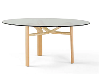 Runder Esstisch aus Holz und Glas Twister AMURA Runder Esstisch aus Holz und Glas Twister AMURA Fabrik AMURA aus Italien