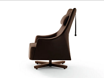 Drehbares Bergère-Sessel mit 4-Stern-Basis aus Stoff GIORGETTI Mobius