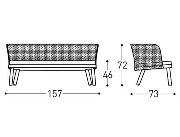 Zweisitzer Gartensofa aus Seil VARASCHIN EMMA 23641 Fabrik VARASCHIN aus Italien. Foto №6