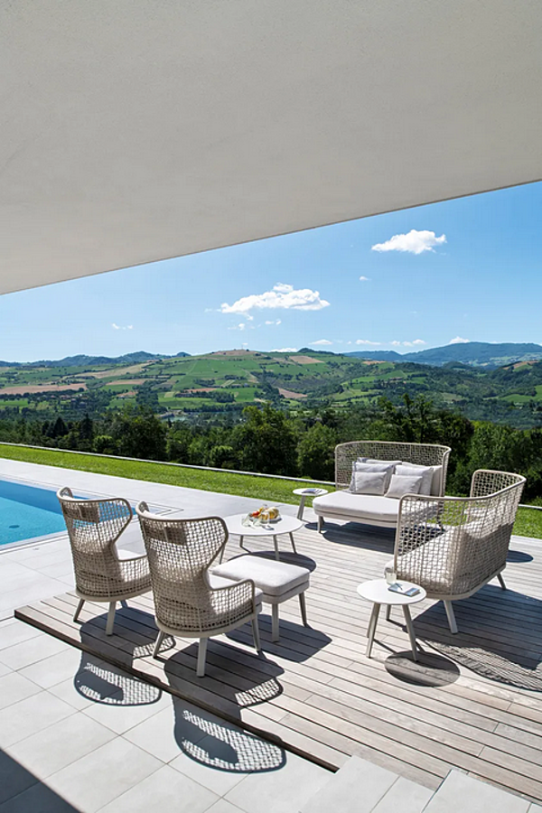 Zweisitzer Gartensofa mit hoher Rückenlehne aus Stoff VARASCHIN EMMA 23644 Fabrik VARASCHIN aus Italien. Foto №4