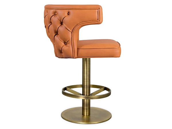 Drehbarer Hochlehner aus Leder mit Armlehnen BRABBU Kansas II Stool Fabrik BRABBU aus Italien. Foto №4