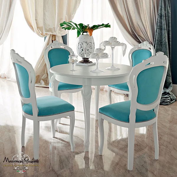 Erweiterbarer runder Tisch aus Holz Modenese Luxury Interiors 13144 Fabrik MODENESE GASTONE aus Italien. Foto №2